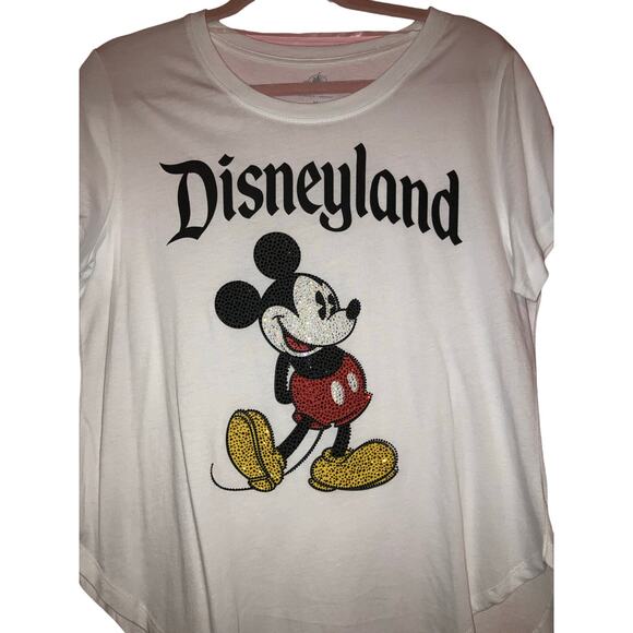 Disney Mickey Mouse Disneyland Sparkle Graphic T-Shirt Medium - Picture 2 of 4